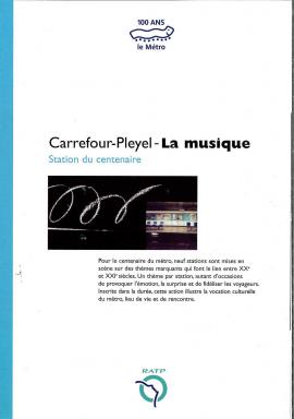 Dépliant "Carrefour-Pleyel - La musique" édité pour le Centenaire du Métro