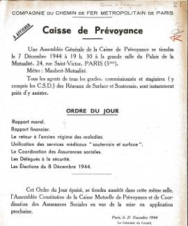 Affiche de la Caisse de prévoyance