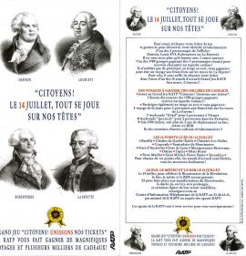 Dépliant à l'occasion du jeu à l'occasion du bicentennaire de la révolution