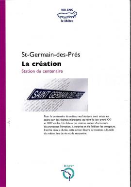 Dépliant "St-Germain des Près - La création" édité pour le Centenaire du Métro