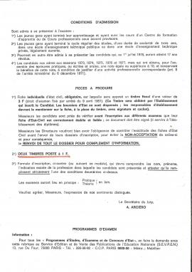 Inscription aux examens nationaux