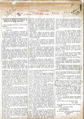 Loi du 1 décembre 1940 portant sur la résorption du personnel en excédent de la STCRP
