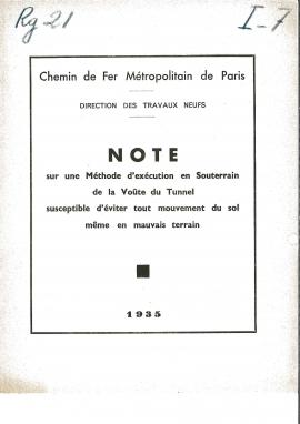 Méthode d'exécution en Souterrain de la voûte du tunnel susceptible d'éviter tout mouvement du sol même en mauvais terrain