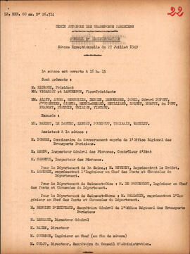 Séance exceptionnelle du 27 juillet 1949